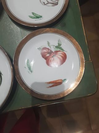 Set 6 piatti pinzimonio verdure oro