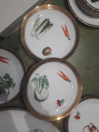 Set 6 piatti pinzimonio verdure oro
