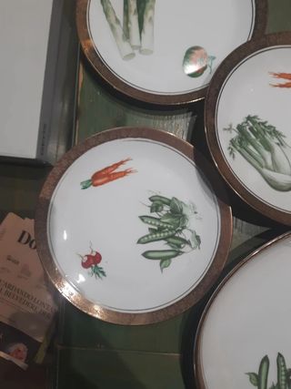 Set 6 piatti pinzimonio verdure oro