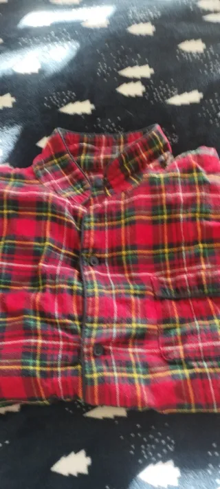 Pigiama bambino scozzese rosso