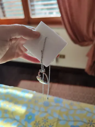 Collana gatto ciondolo argento