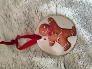 Adorno Navideño Galleta Jengibre Cerámica