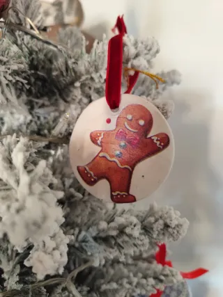 Adorno Navideño Galleta Jengibre Cerámica