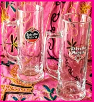 HUGO LOTE 2 JARRAS CERVEZA ESTRELLA GALICIA