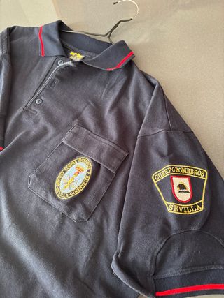 Polo Bomberos Sevilla m.ll. azul
