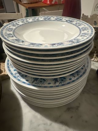 Set 18 piatti provenzali (9 fondi, 9 piani)