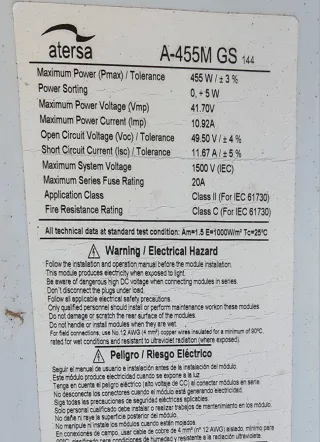 Paneles solares 455w