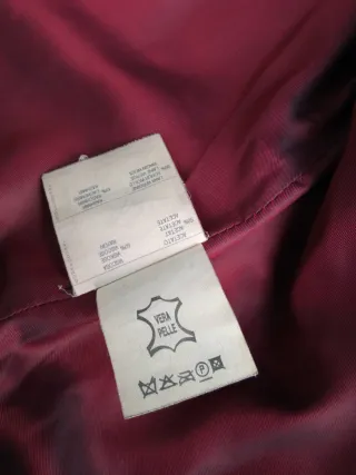 Giacca trench in vera pelle vintage bordeaux