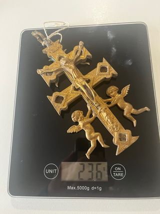 Cruz de Caravaca siglo XIX. 236 gr de bronce.