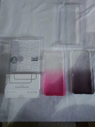 2 custodie flessibili Color Block per Samsung Galaxy A50