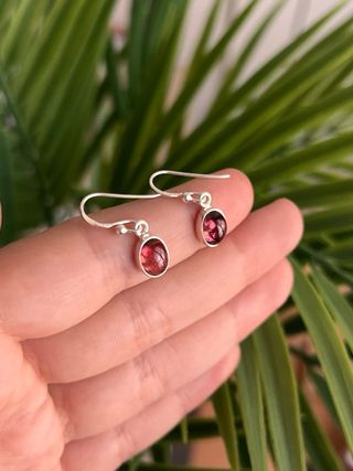 Pendientes Mineral Rubelita Plata 925