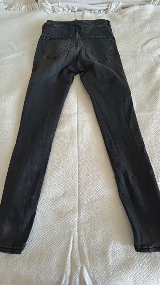 Jeans Zara Gris oscuro Talla 34 Tiro alto