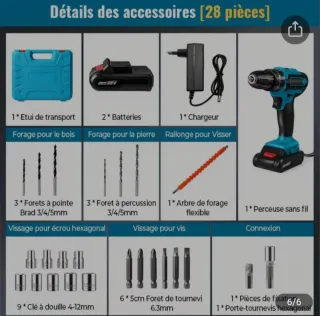 Trapano elettrico 28V con accessori