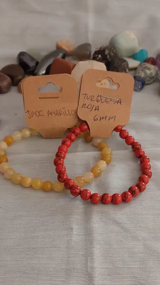 Pulsera Turquesa Roja y Jade Amarillo