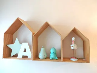 3 Estanterías Casita Madera Really Nice Things