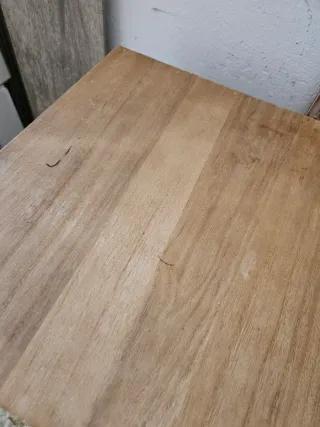 Mesita auxiliar madera y metal