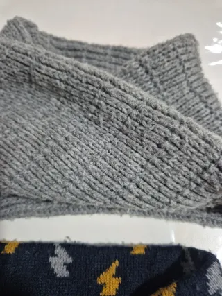 2 Cuellos Bufanda Niños Gris y Multicolor