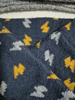 2 Cuellos Bufanda Niños Gris y Multicolor