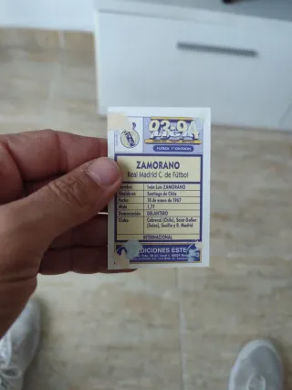 Cromo Zamorano Real Madrid 93/94