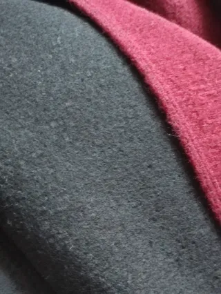 Poncho Vintage Reversible Negro/Granate Talla Únic