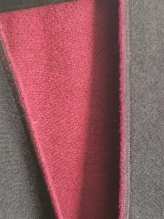 Poncho Vintage Reversible Negro/Granate Talla Únic