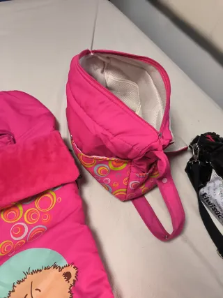 Saco y bolso para carrito de bebé rosa