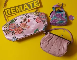 Pack 3 bolsos: 2 piel, 1 bordado