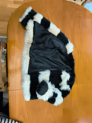 Abrigo fiesta rayas blanco y negro