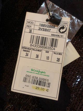 Vestido lentejuelas y bolsillos.tintorero