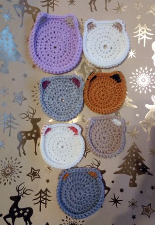 Sottobicchieri/Sotto Tazzine Uncinetto Gattino