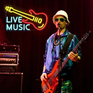 Lampada Neon LED Chitarra "LIVE Music"
