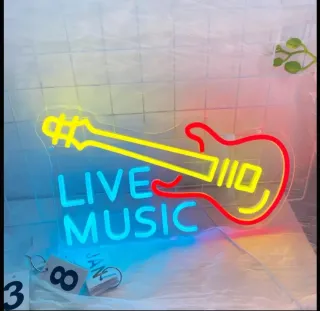 Lampada Neon LED Chitarra "LIVE Music"
