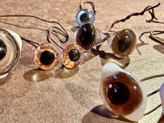 Lotto occhi vetro antichi bambole anni 20-30