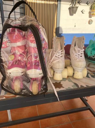 Patines rosas con bolsa