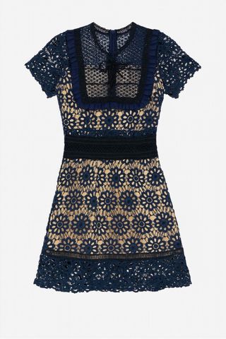 Nuevo Vestido fiesta azul encaje XS