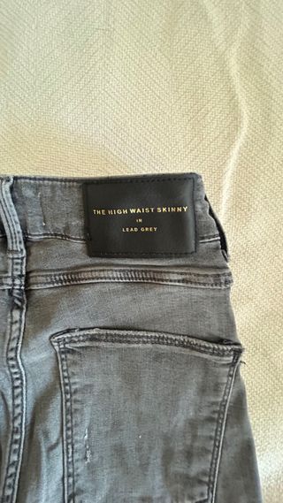 Zara Jeans Gris Tiro alto Talla 34