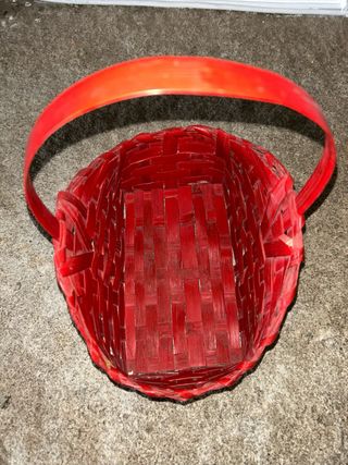 Cesta bambú roja Navidad