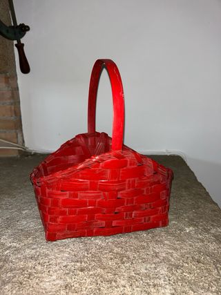 Cesta bambú roja Navidad