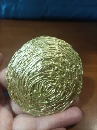 Caja joyero metal gallina huevos nido decorativa