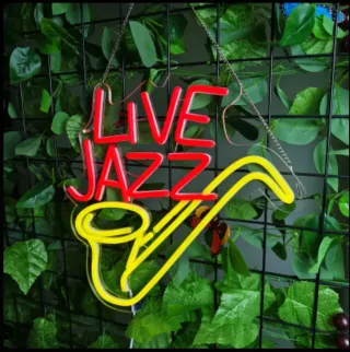 Lampada Neon LED "LIVE JAZZ" Sax