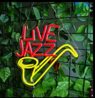 Lampada Neon LED "LIVE JAZZ" Sax