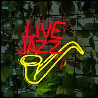 Lampada Neon LED "LIVE JAZZ" Sax