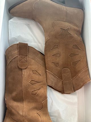 Botas cowboy ante marrón claro talla 40