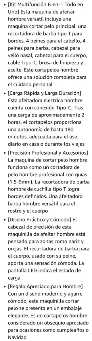 Máquina de Afeitar Hombre Recortadora Barba