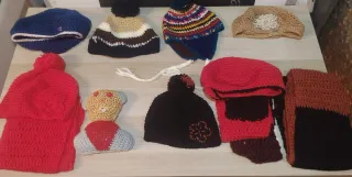 Artículos lana hechos a mano ganchillo.