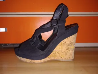 Sandalias cuña negras Talla 39