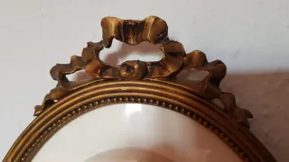 Marco Ovalado Antiguo Resina Dorado