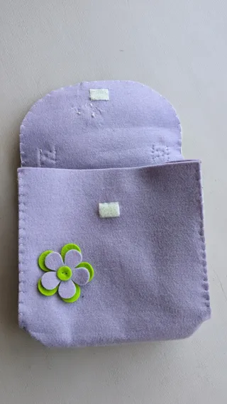Borsetta Lilla Feltro Fiori Handmade Bambina