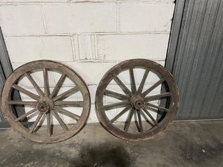 Ruote Carro d'epoca in legno (2 pezzi)
