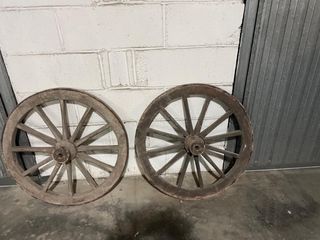 Ruote Carro d'epoca in legno (2 pezzi)
